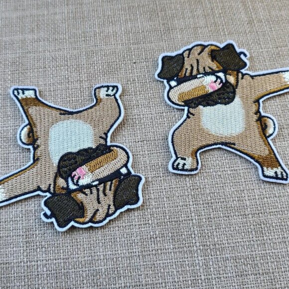 Lot of 2 Patches DOG Dance Iron On Patches Multi Color Embroidery Patches - Picture 8 of 10